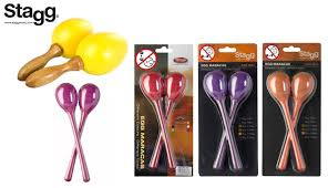Maracas de colores con mango de madera